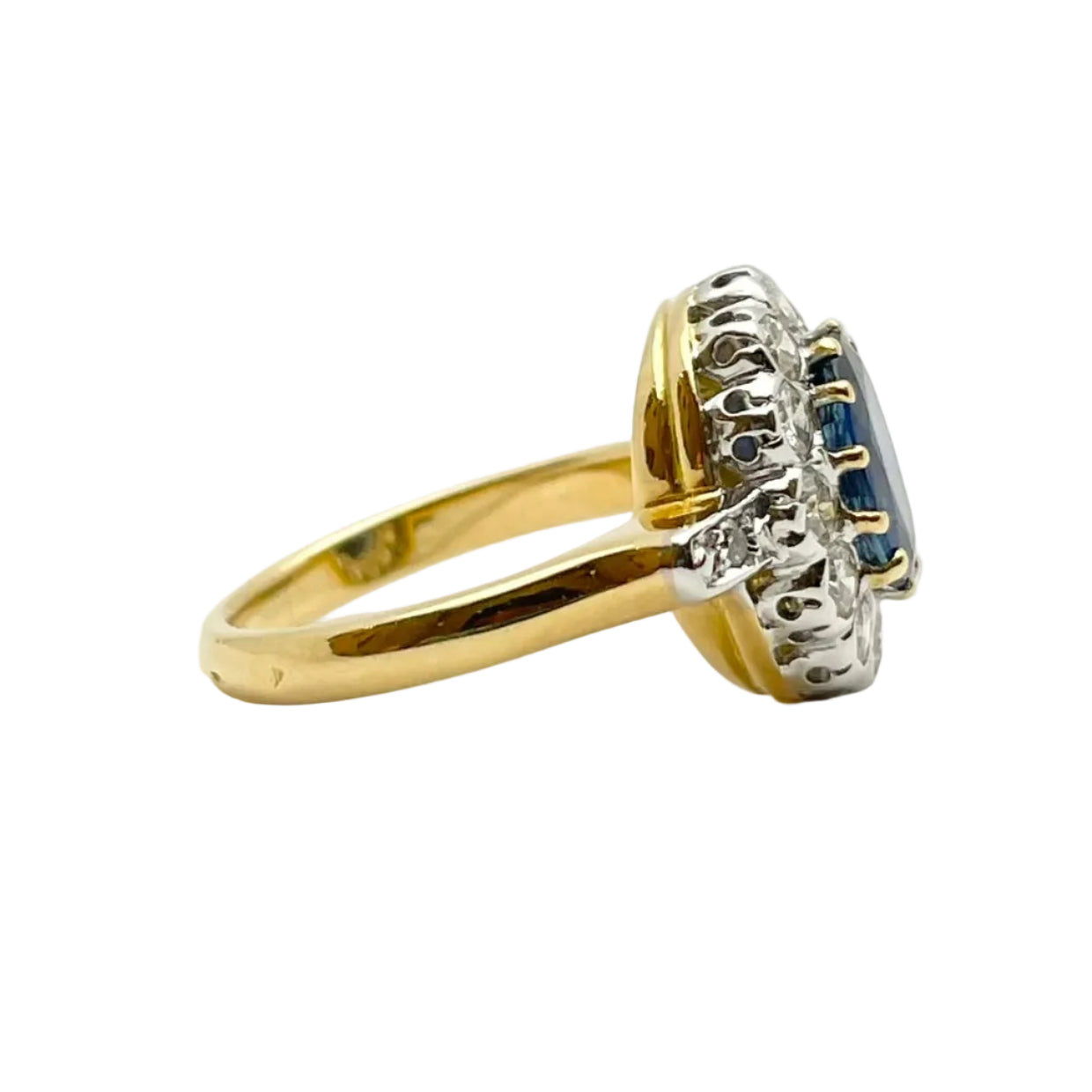 Bague Marguerite en or blanc, or jaune, saphir et diamants