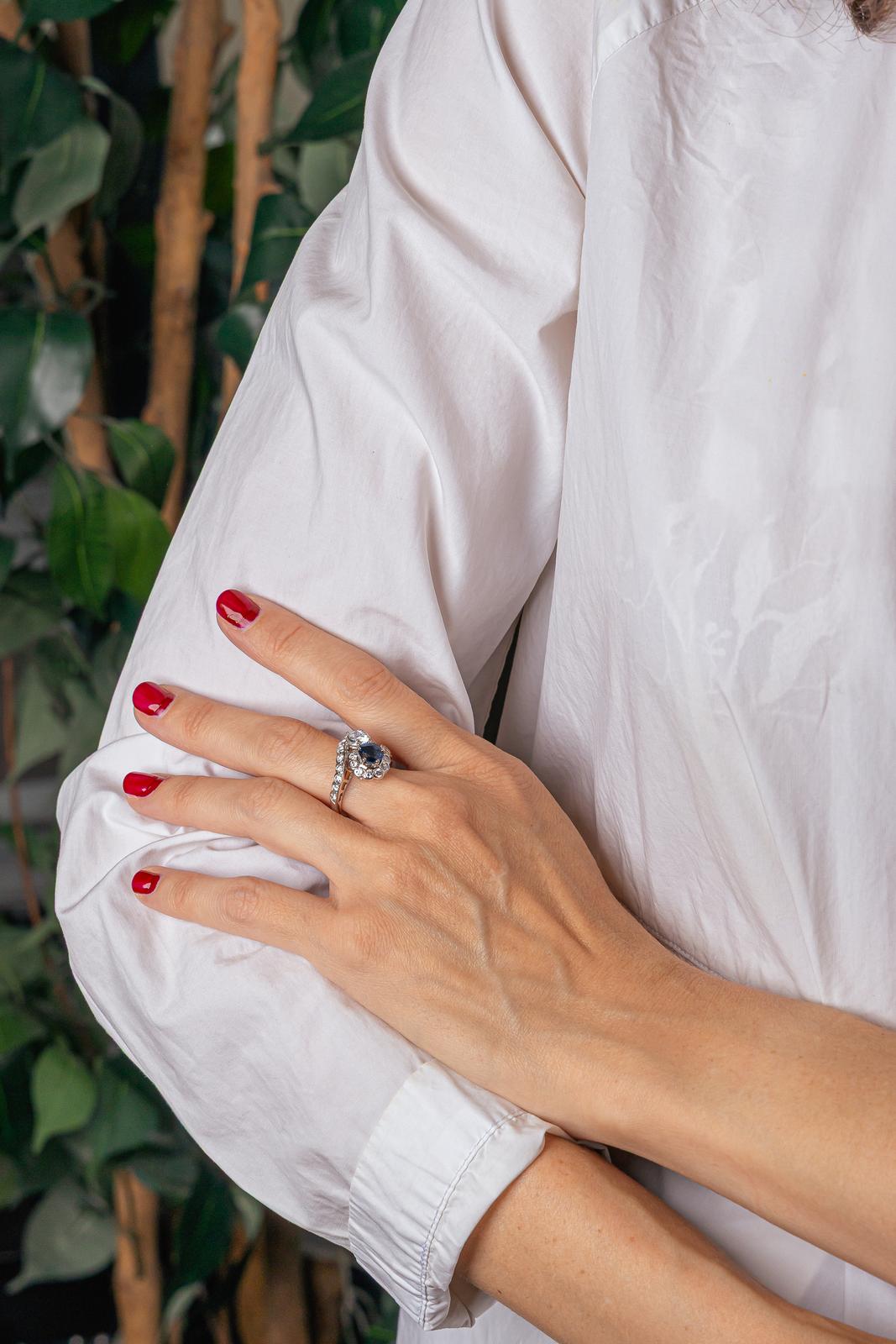 Bague Toi et Moi Or blanc Saphir