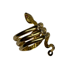 Bague en or jaune et diamants