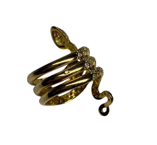 Bague en or jaune et diamants