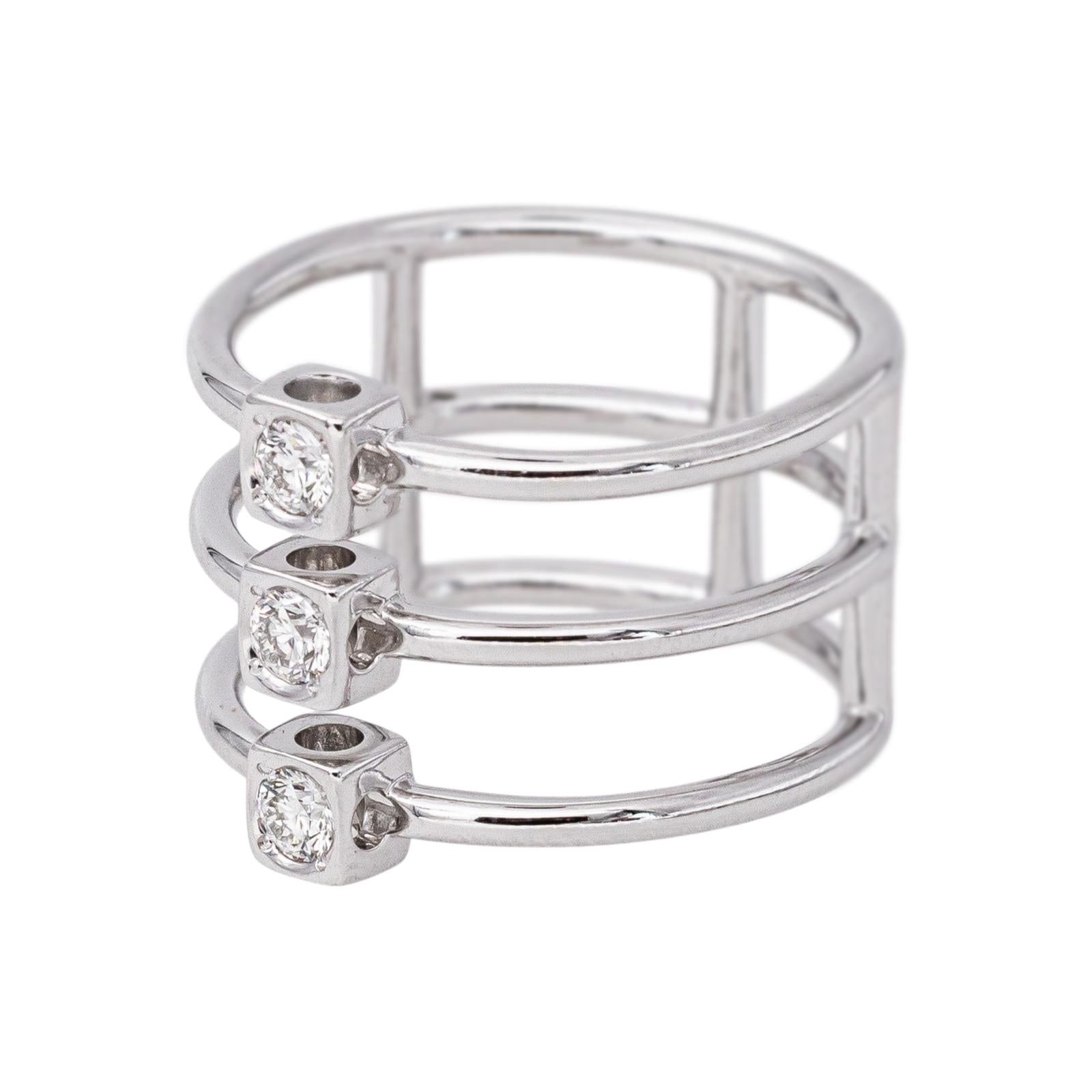 Dinh Van Bague Le cube Or blanc Diamant