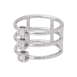 Dinh Van Bague Le cube Or blanc Diamant