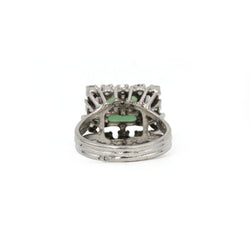 Bague en o blanc, diamants et  tourmaline