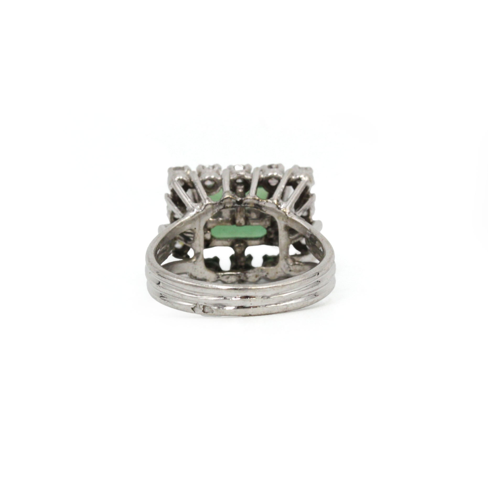 Bague en o blanc, diamants et  tourmaline
