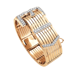 Bracelet Ceinture en or rose, platine et diamants