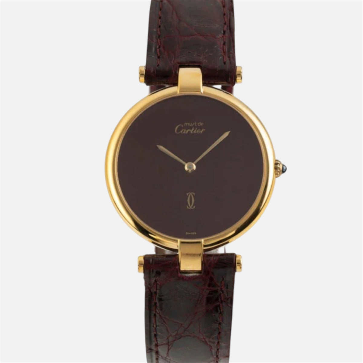 Montre CARTIER "Vendôme" en vermeil et cuir
