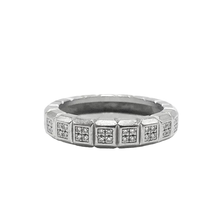 Bague Alliance CHOPARD "Ice Cube" en or blanc et diamants