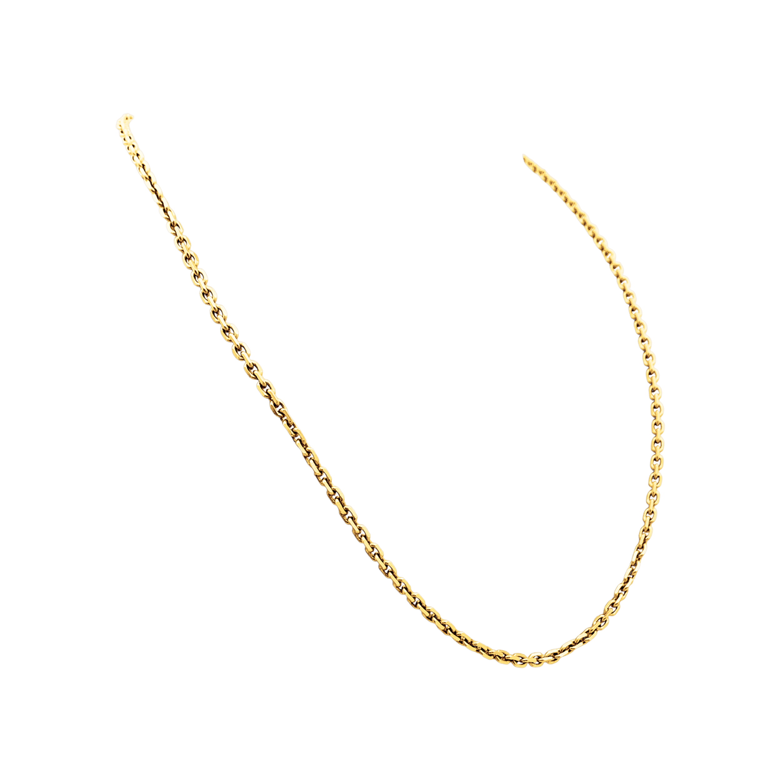 Collier or jaune, maille forçat.