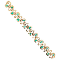 Bracelet Maille en or jaune et émeraudes