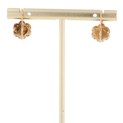 Boucles d'oreilles Dormeuses en or rose et perles