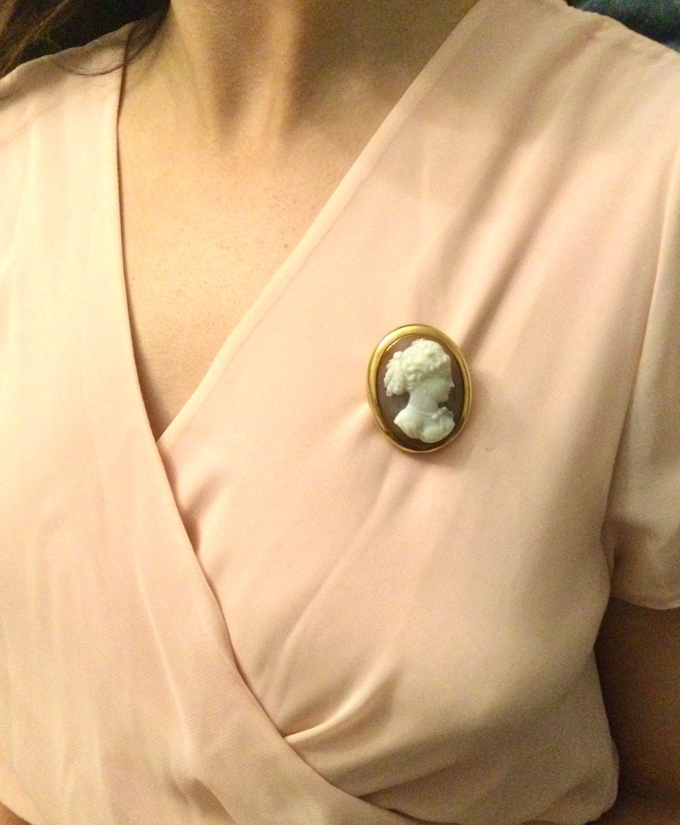Pendentif Broche Camée Agate