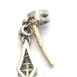 Boucles d'oreilles Pendantes en platine, saphirs et diamants