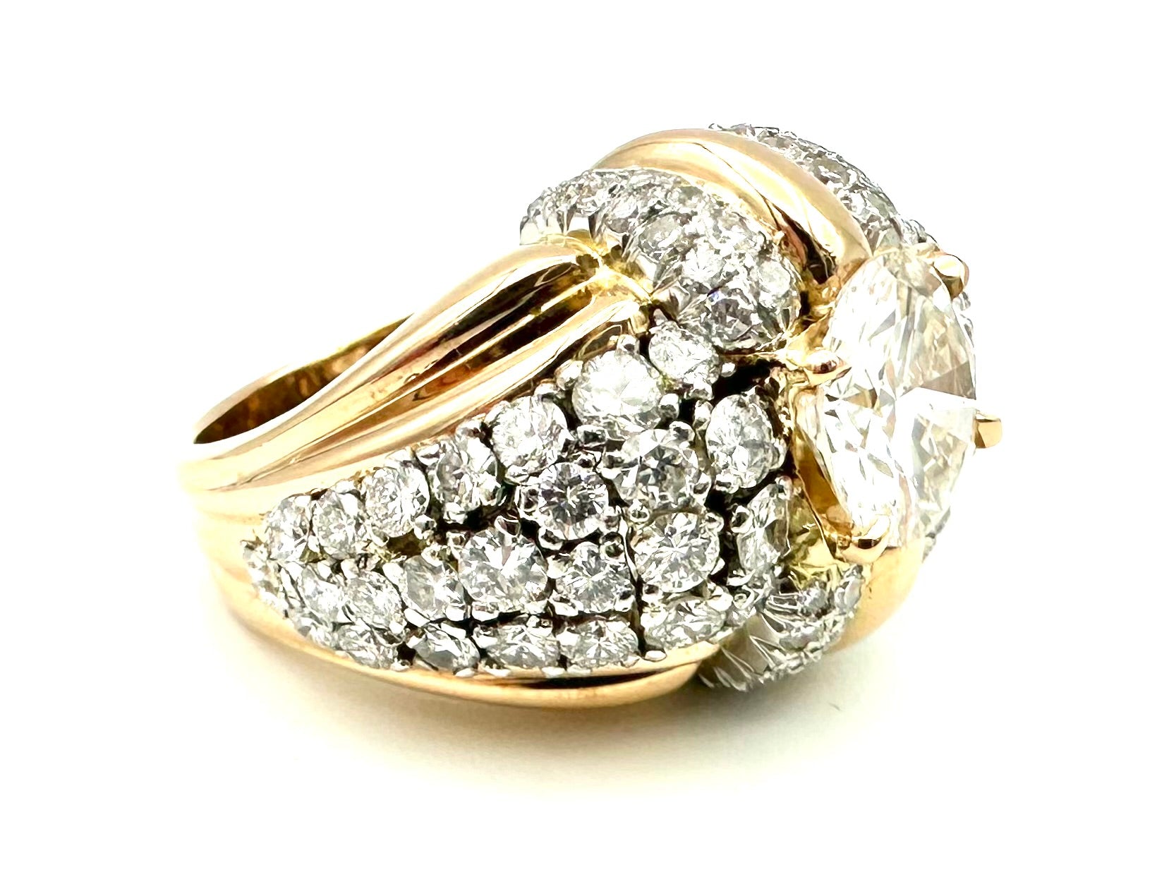 Bague en or, platine et diamants