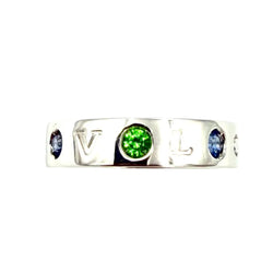 Bague BULGARI "Roman Sorbet" en or blanc, grenats, saphirs et diamant