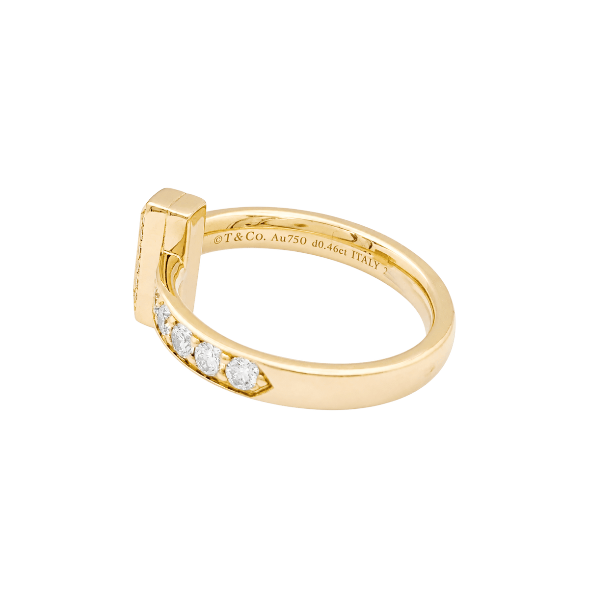 Bague Jonc TIFFANY & CO. "Tiffany T" en or rose et diamants