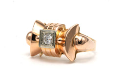 Bague Tank en or jaune et diamants