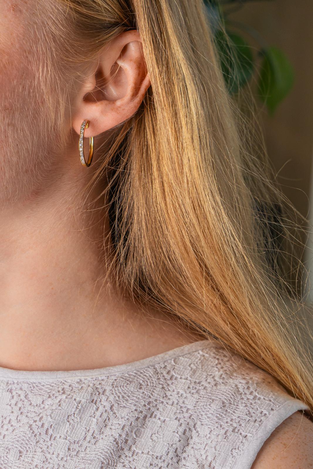 Boucles d'oreilles Créoles Or jaune Diamant