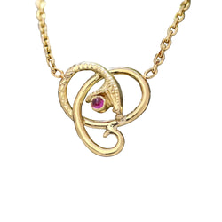 Collier Pendentif en or jaune et rubis