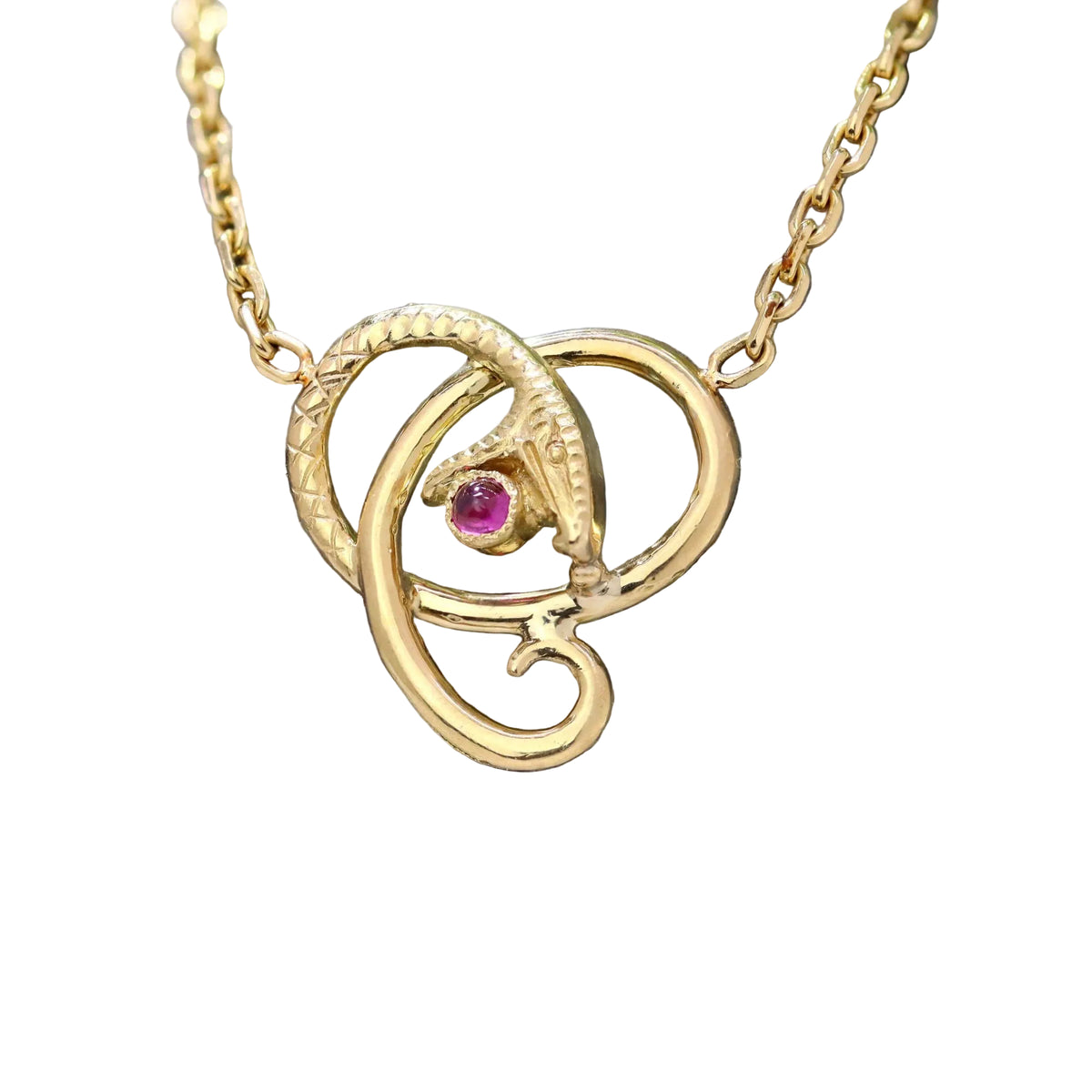 Collier Pendentif en or jaune et rubis