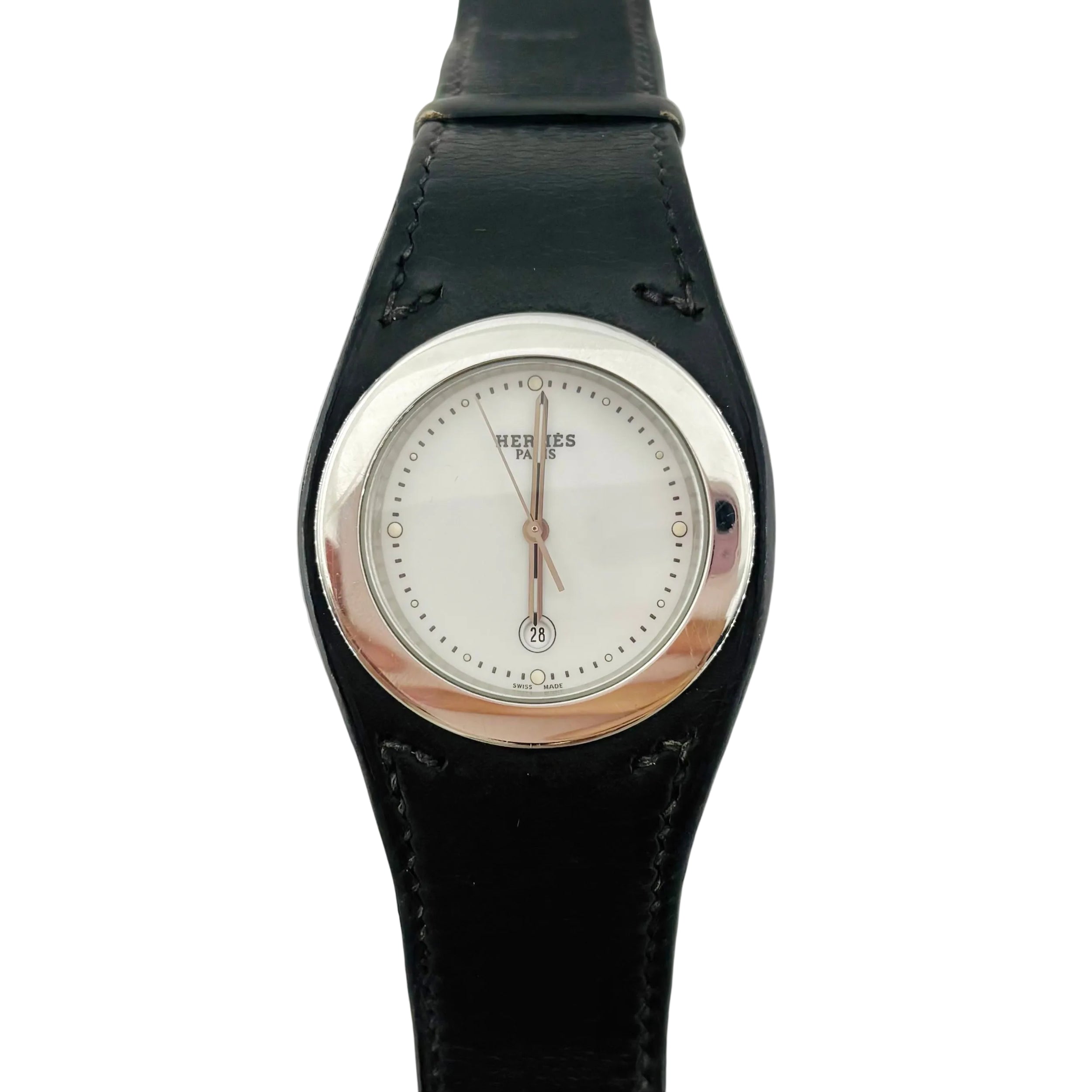Montre HERMÈS Harnais en acier et cuir