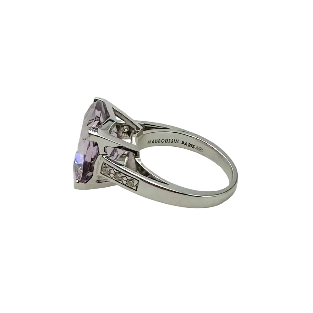 Bague MAUBOUSSIN "Gueule d'amour" en or blanc, améthyste et diamants