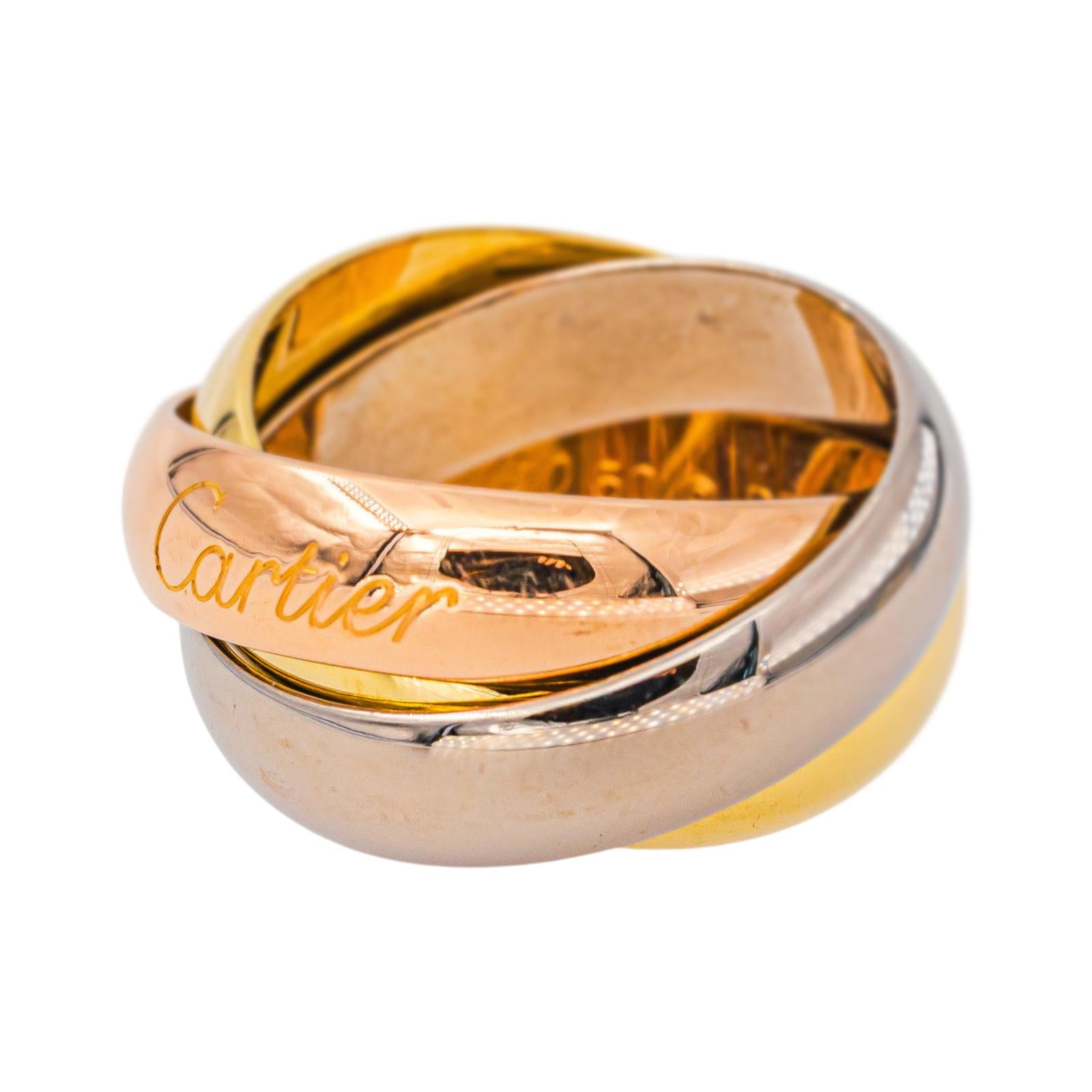 Bague Alliance CARTIER "Trinity" en or blanc, or jaune et or rose