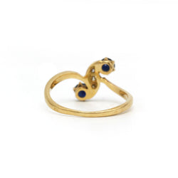 Bague Toi & Moi en or jaune, saphirs  et diamants