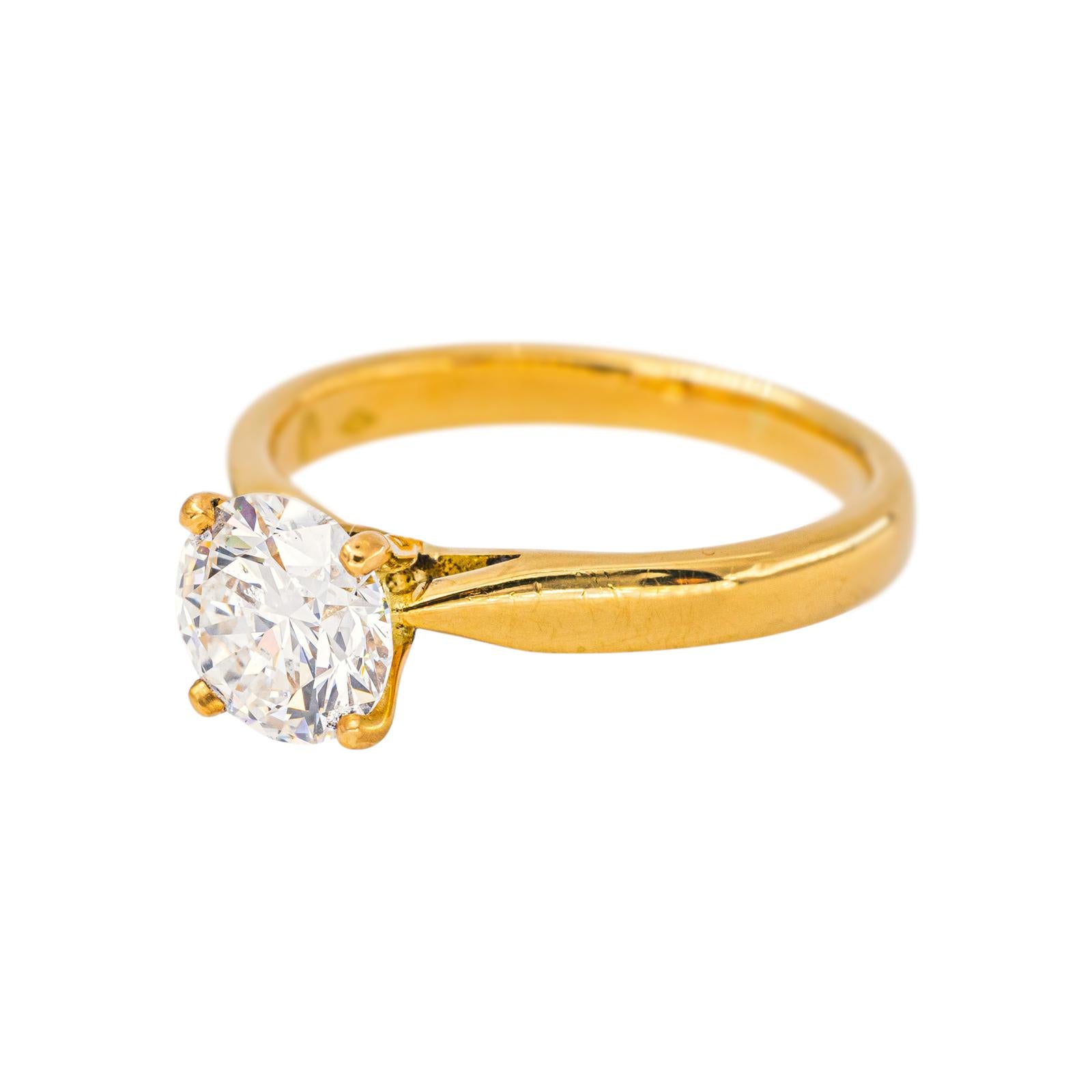 Bague Solitaire en or jaune et diamant