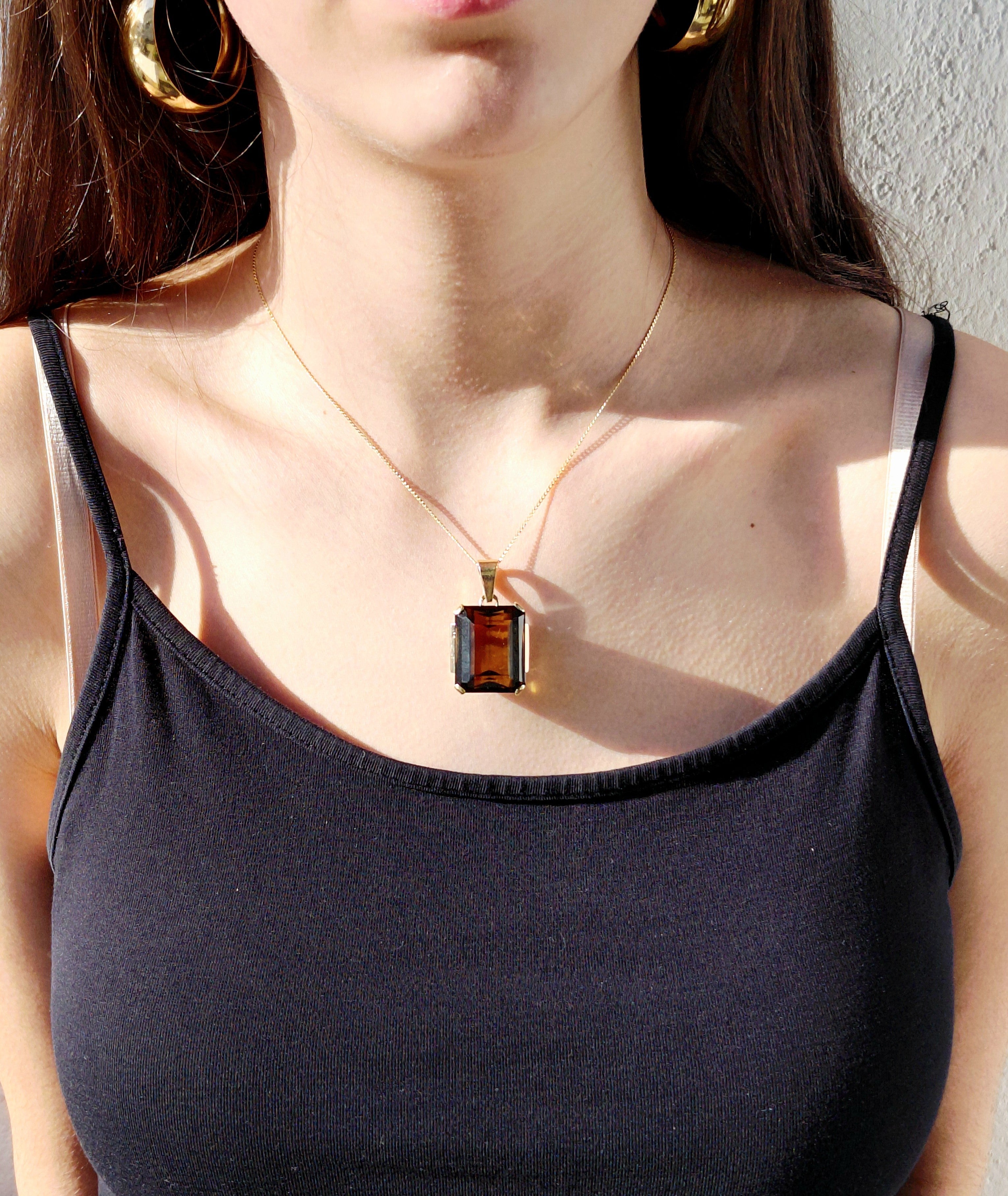 Pendentif en or rose et citrine
