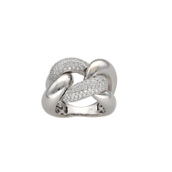 Bague en or blanc et diamants