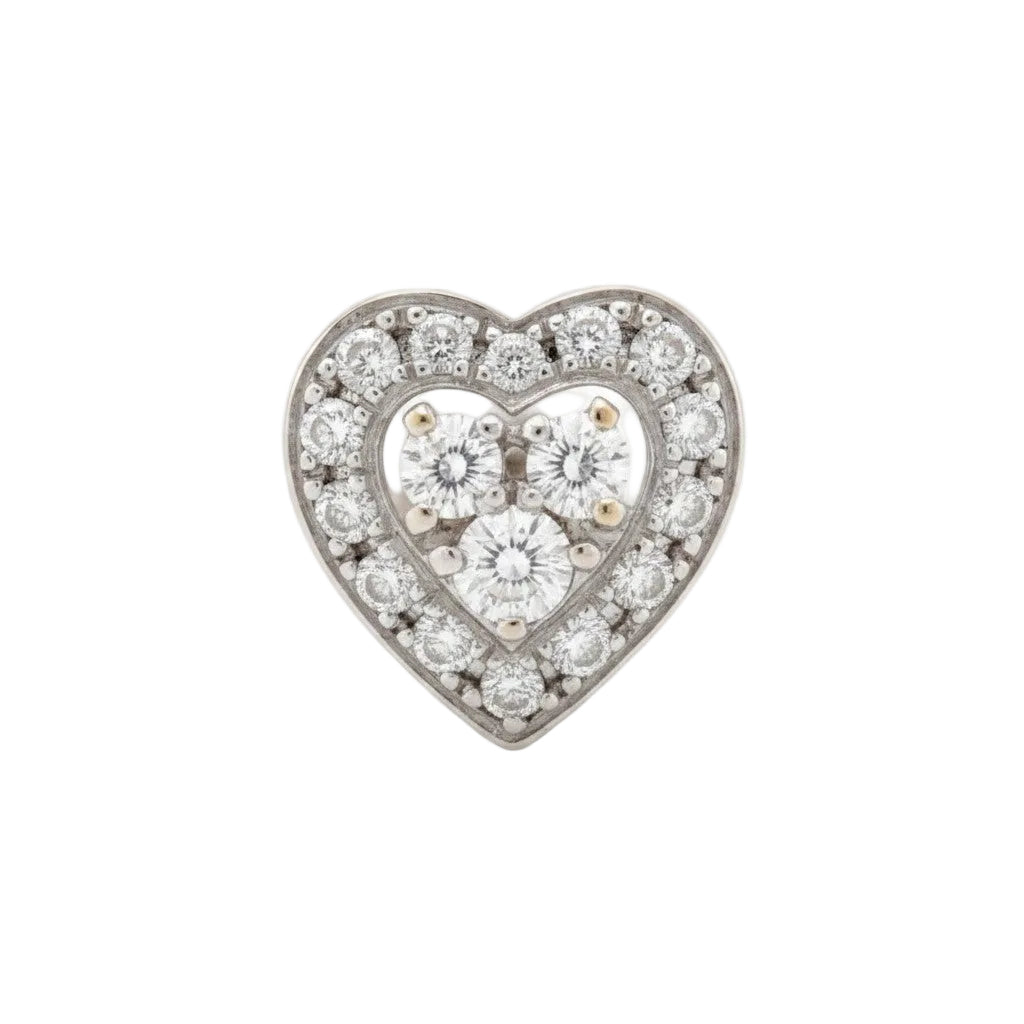 Boucles d'oreilles Puces en or blanc et diamants