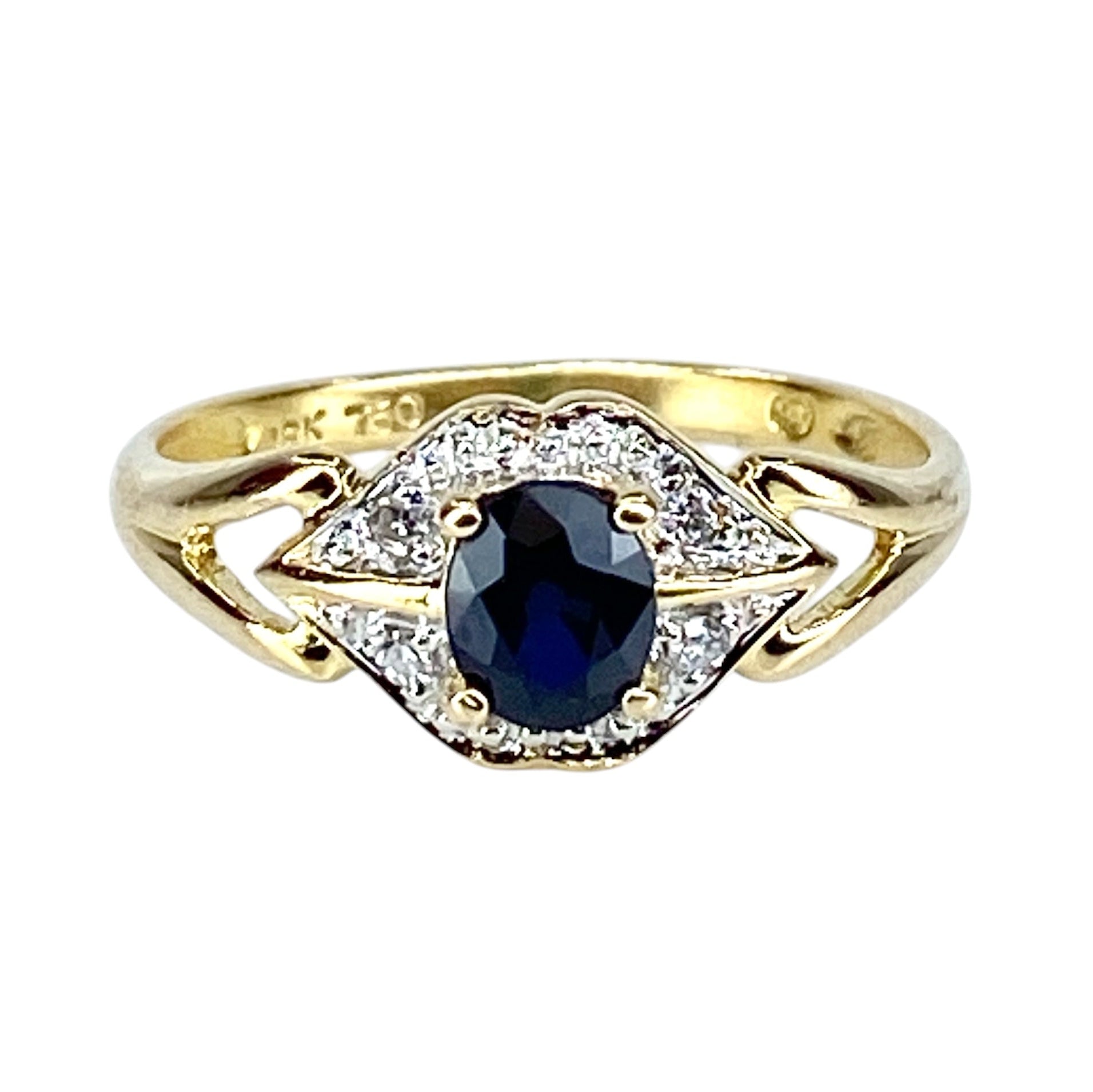 Bague en or, saphir et diamants