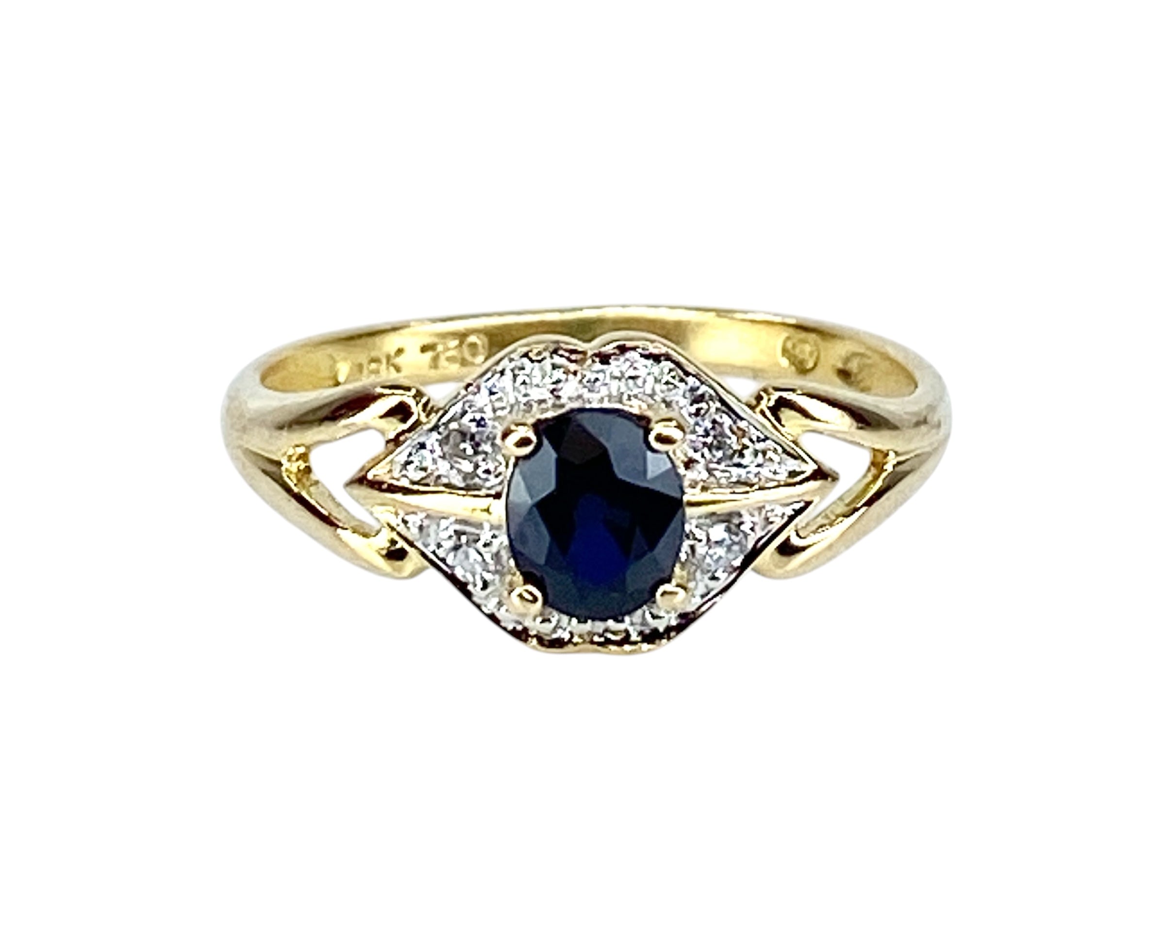 Bague en or, saphir et diamants