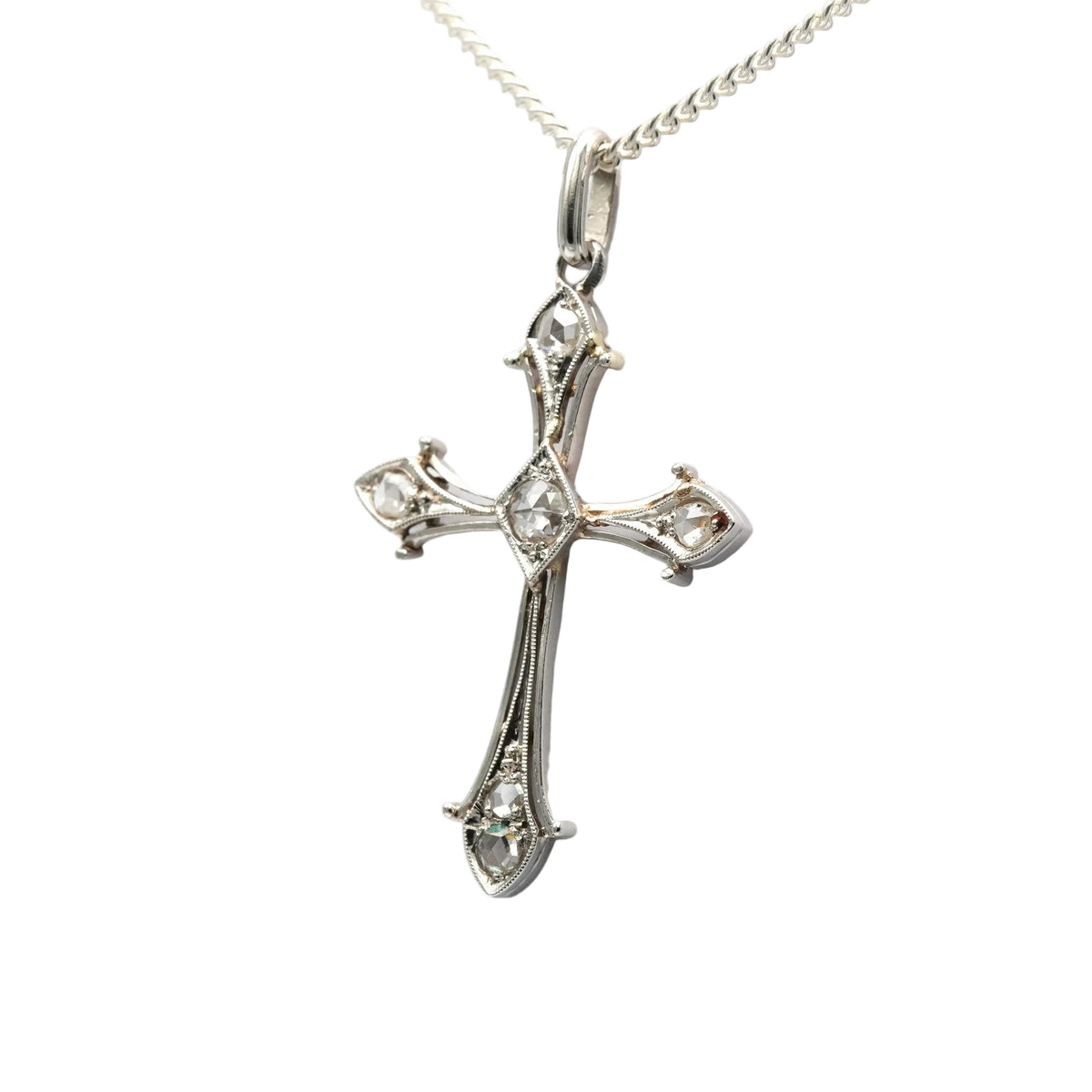 Pendentif en or blanc et diamants