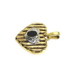 Pendentif en or jaune, saphir et diamants