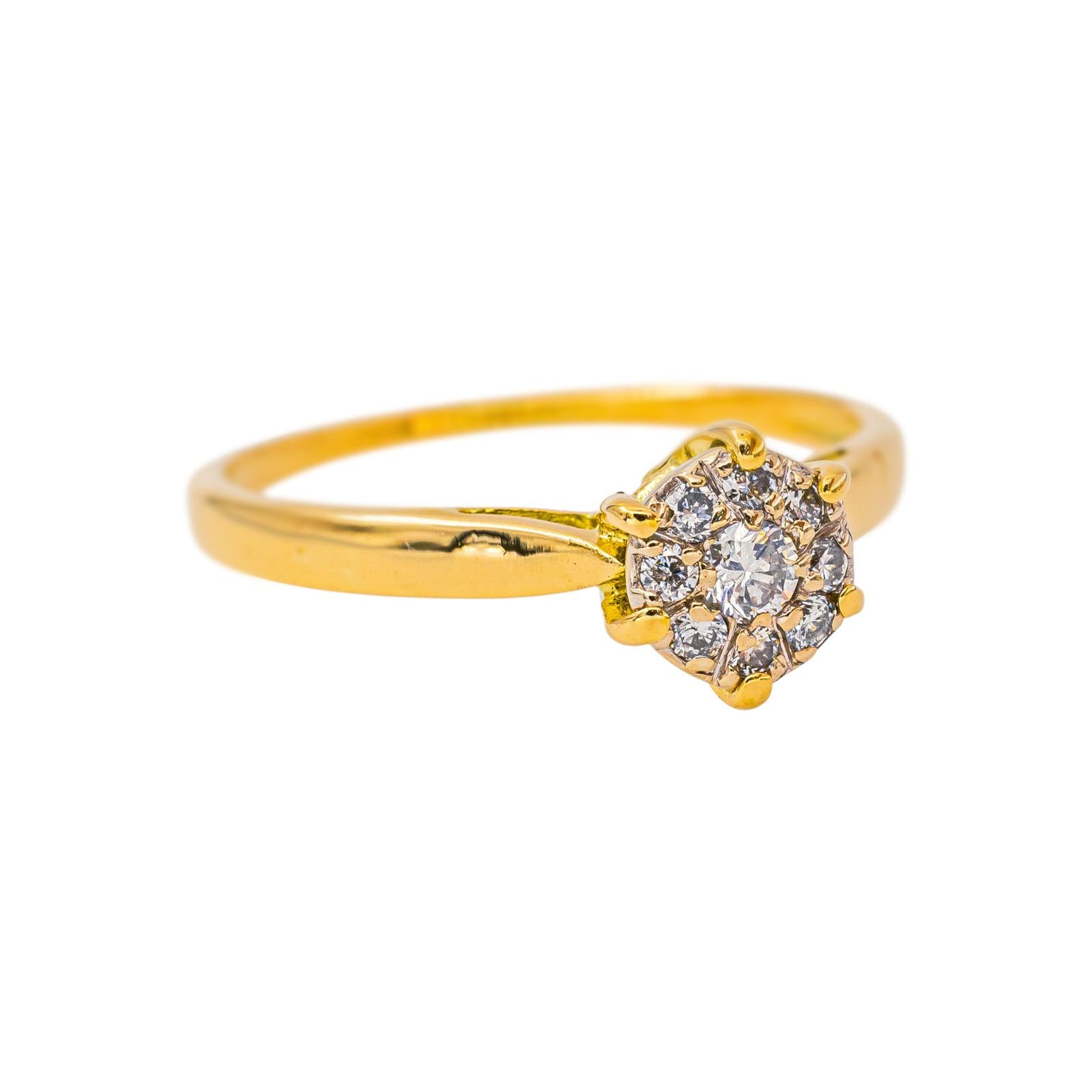 Bague Marguerite Or jaune Diamant