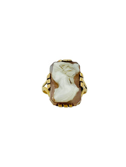 Bague Camée en or rose et cornaline