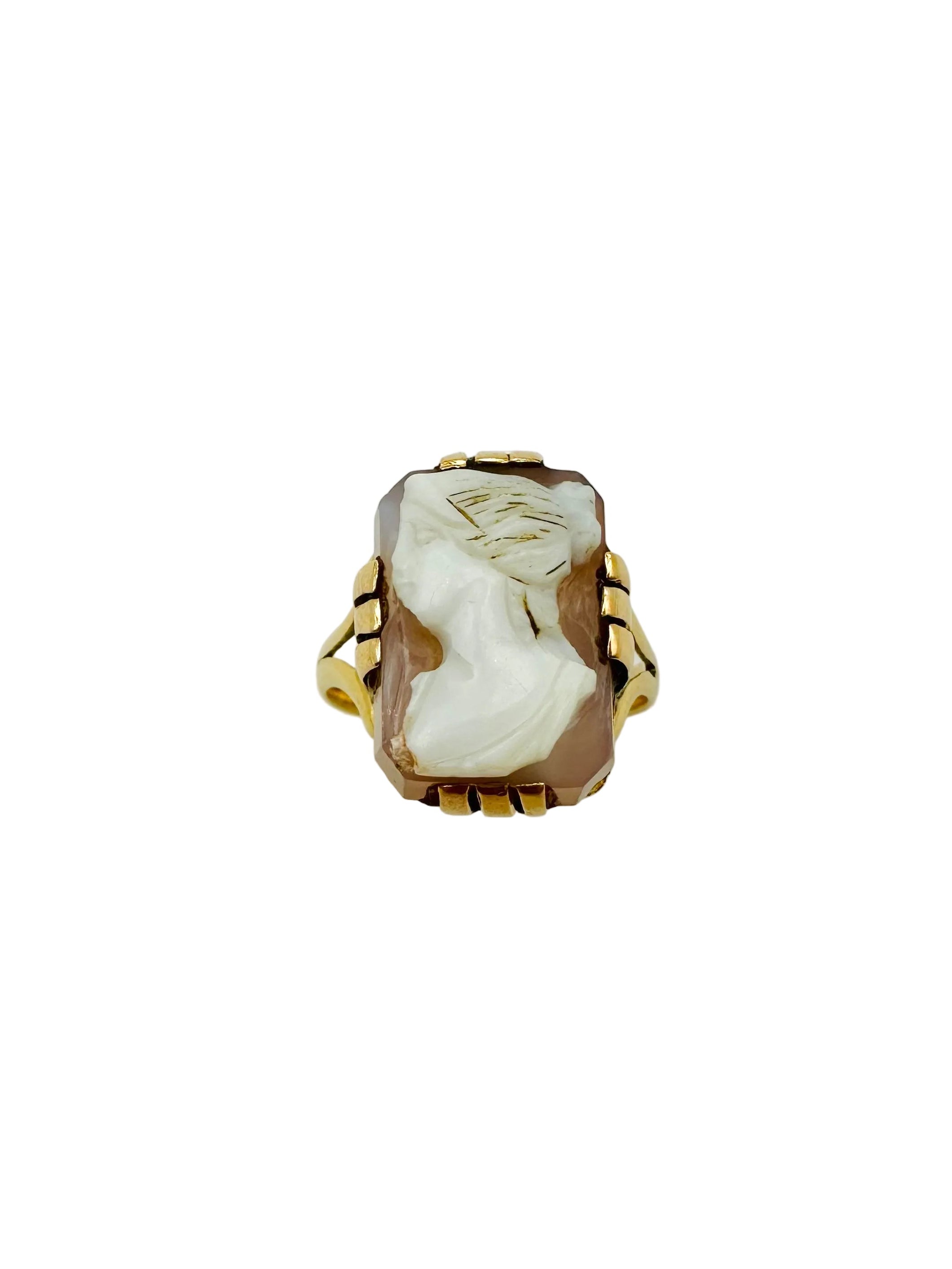 Bague Camée en or rose et cornaline