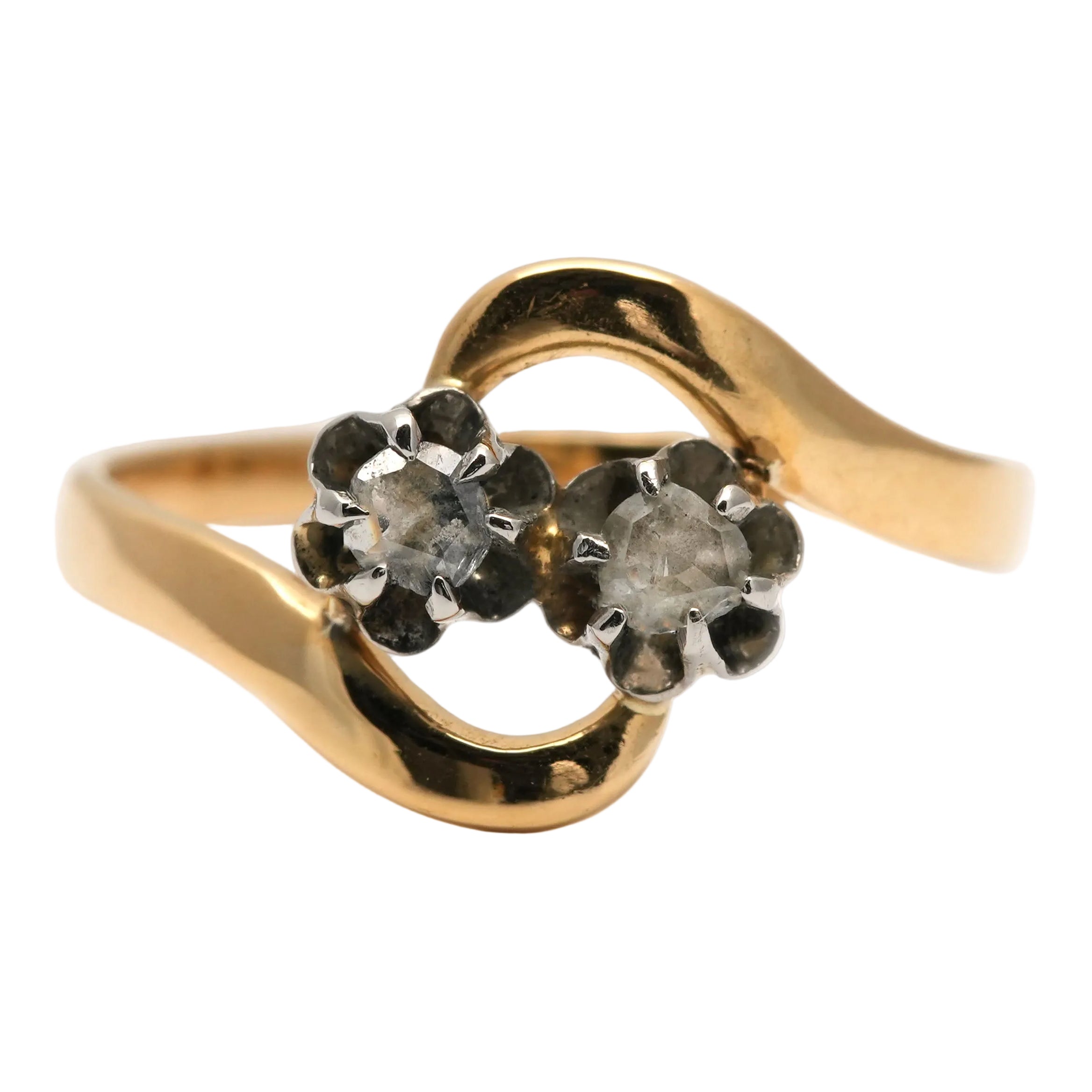 Bague Toi & Moi en or jaune et diamants