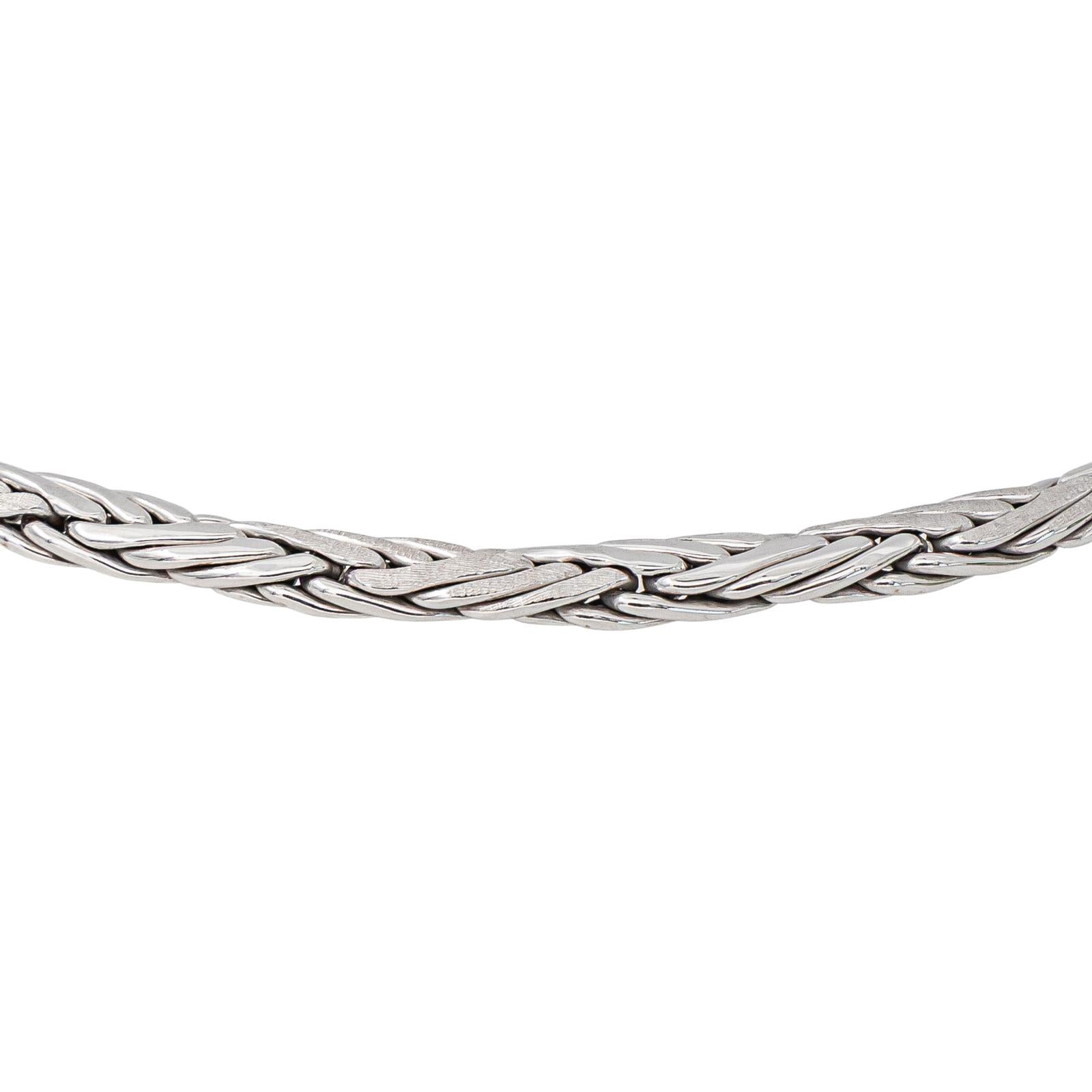 Collier Maille tressée Or blanc