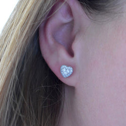 Boucles d'oreilles Puces en or blanc et diamants