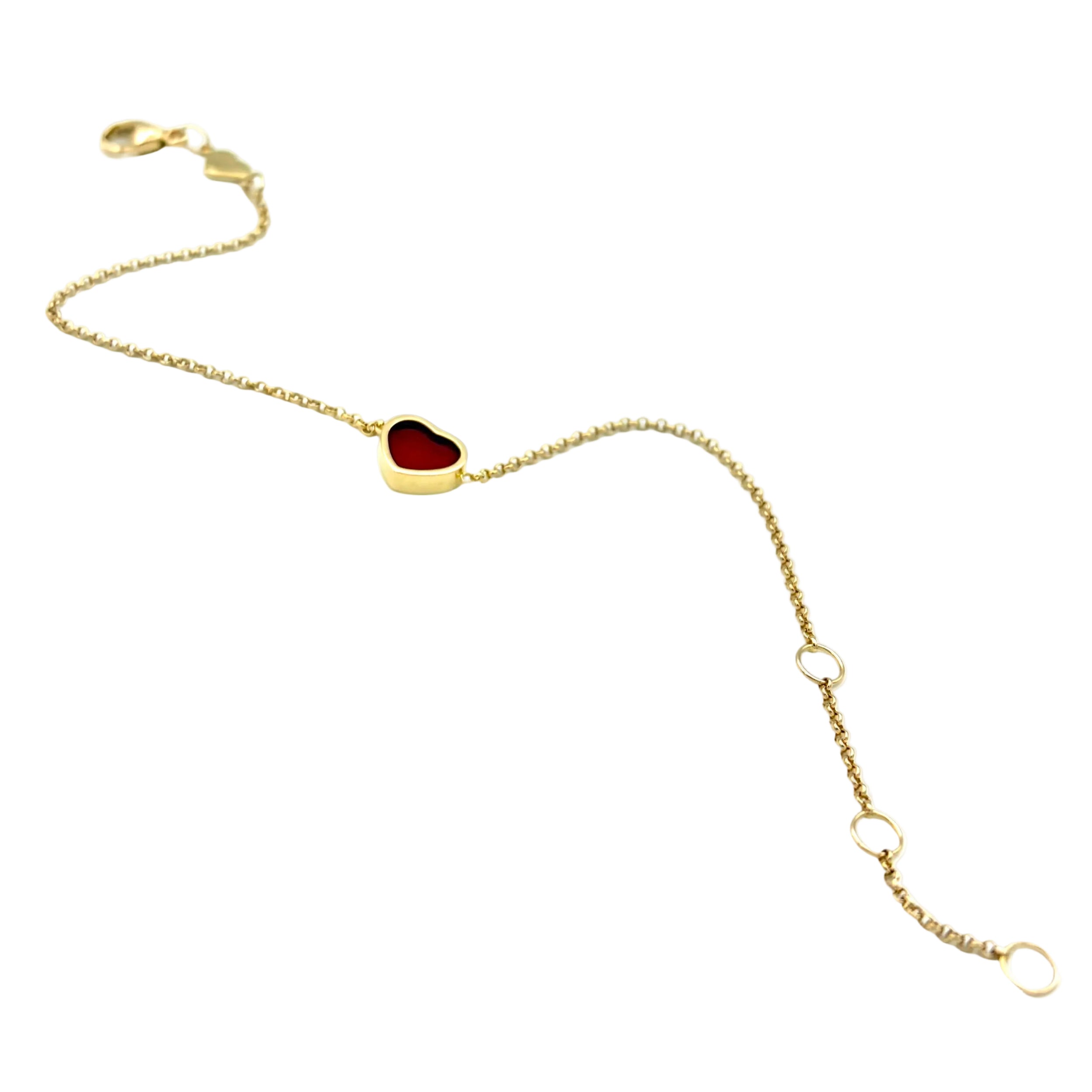 Bracelet CHOPARD "Happy Hearts" en or rose et cornaline