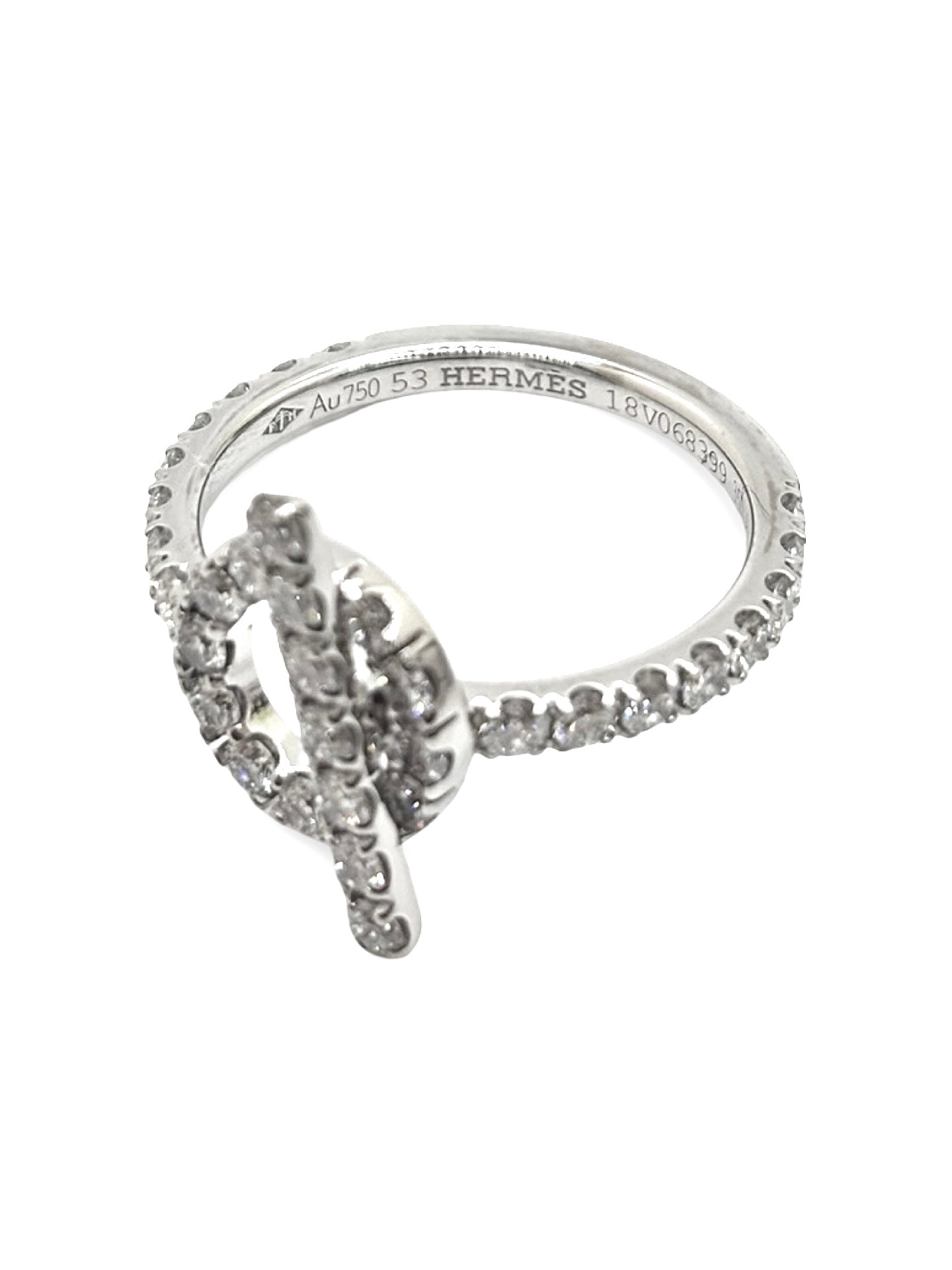 Bague Pavée HERMÈS Finesse en or blanc et diamants