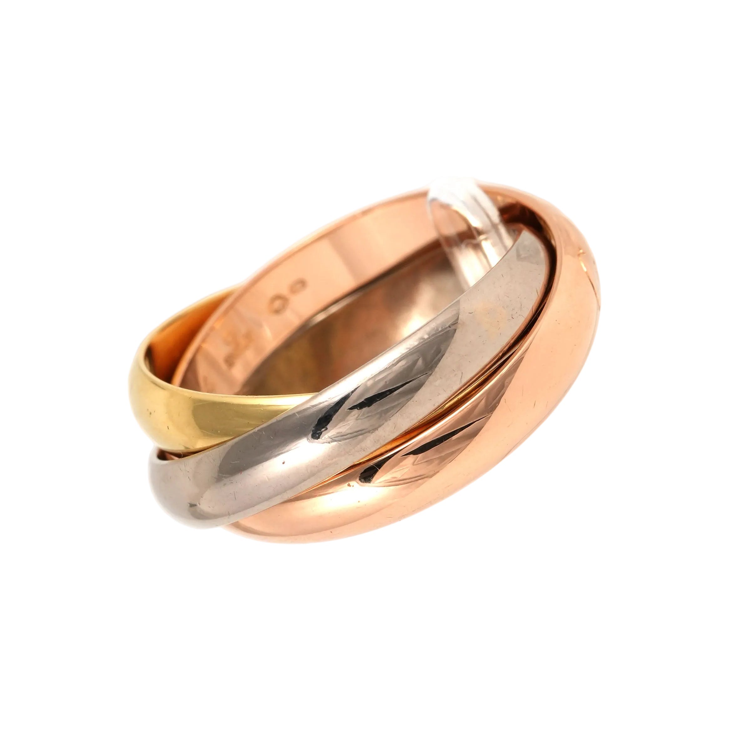 Bague Alliance CARTIER Trinity en or blanc, or jaune et or rose