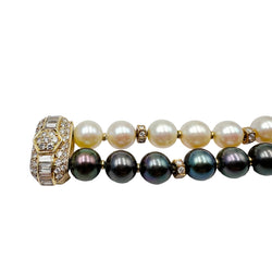 Bracelet BOUCHERON en or jaune, perles et diamants