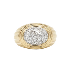 Bague Dôme en or jaune et diamants
