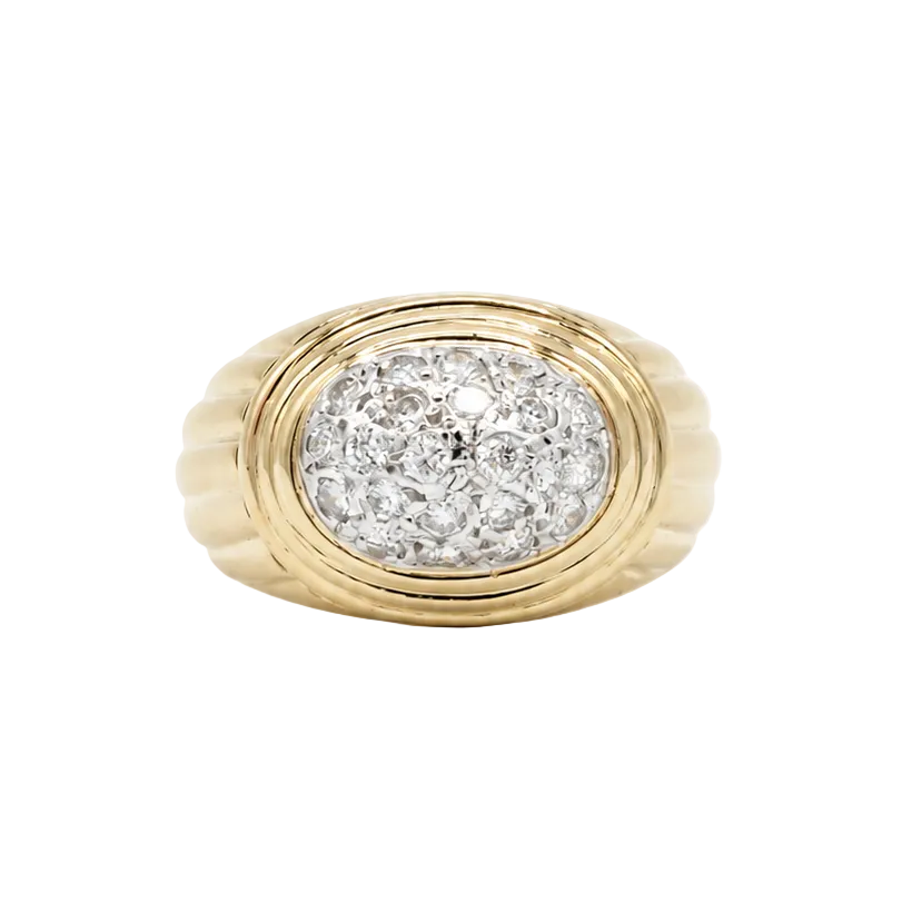 Bague Dôme en or jaune et diamants