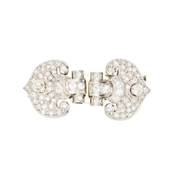 Broche Clip en or blanc et diamants