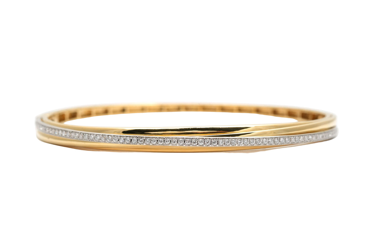 Bracelet Jonc en or jaune et diamants