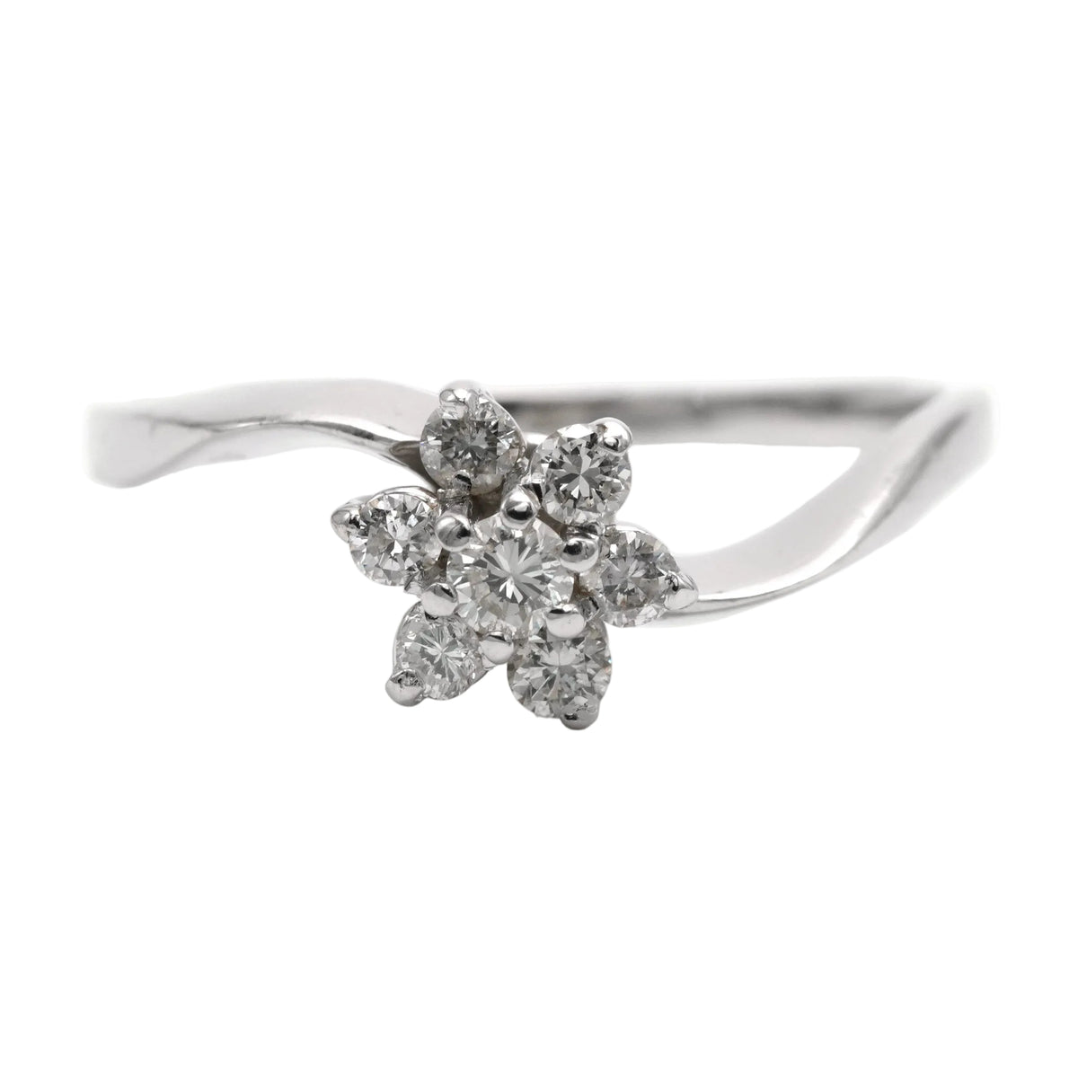 Bague Marguerite en or blanc et diamants
